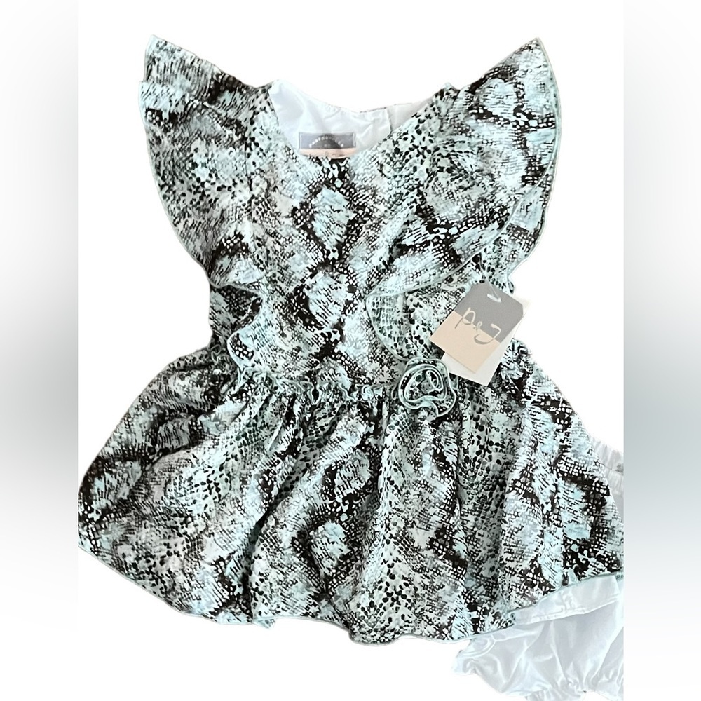 NWT! Pastourelle by Pippa & Julie Mint Ruffle Dress with Rosette Size 18Months